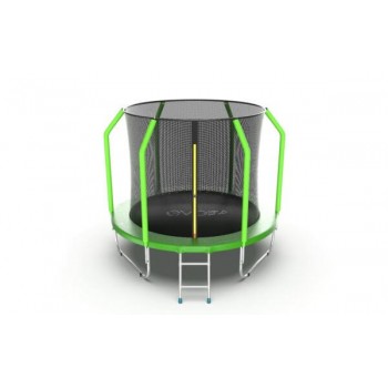EVO JUMP Cosmo 8ft (Green) Батут с внутренней сеткой и лестницей, диаметр 8ft (зеленый)