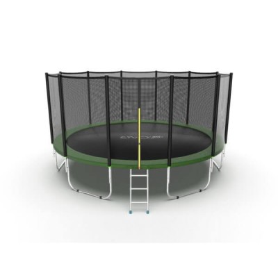 EVO JUMP External 16ft (Green) Батут с внешней сеткой и лестницей, диаметр 16ft (зеленый)