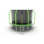 EVO JUMP Cosmo 12ft (Green) Батут с внутренней сеткой и лестницей, диаметр 12ft (зеленый)